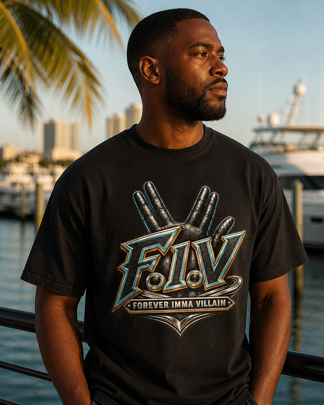 F.I.V. Signature Crest Heavyweight Garment-Dyed Tee