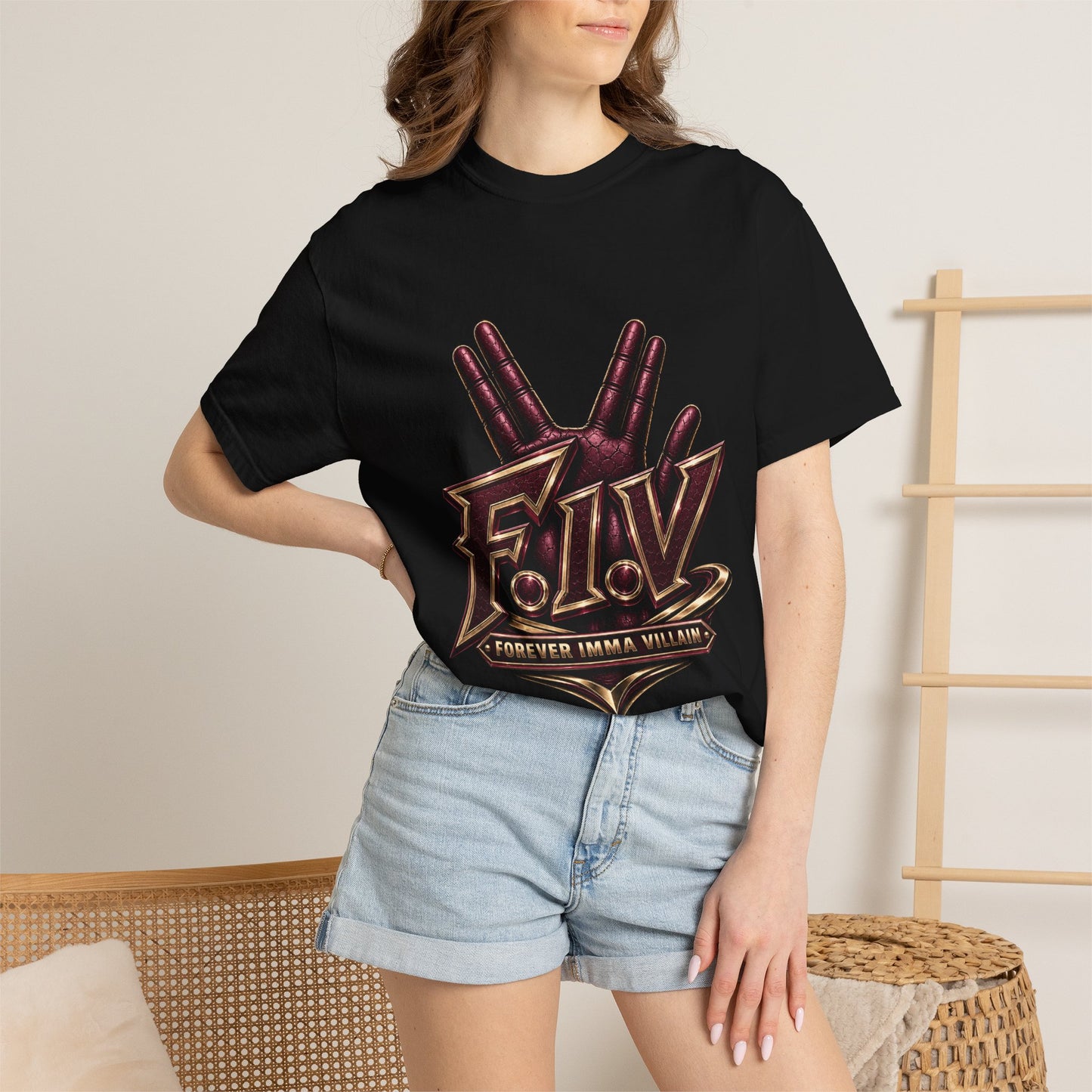 F.I.V. Burgundy Royalty Heavyweight Garment-Dyed Tee