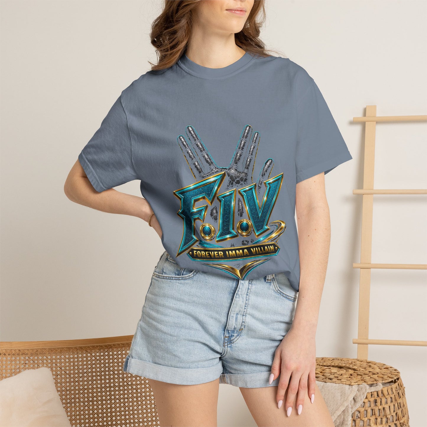 F.I.V. Aqua Crown Heavyweight Garment-Dyed Tee