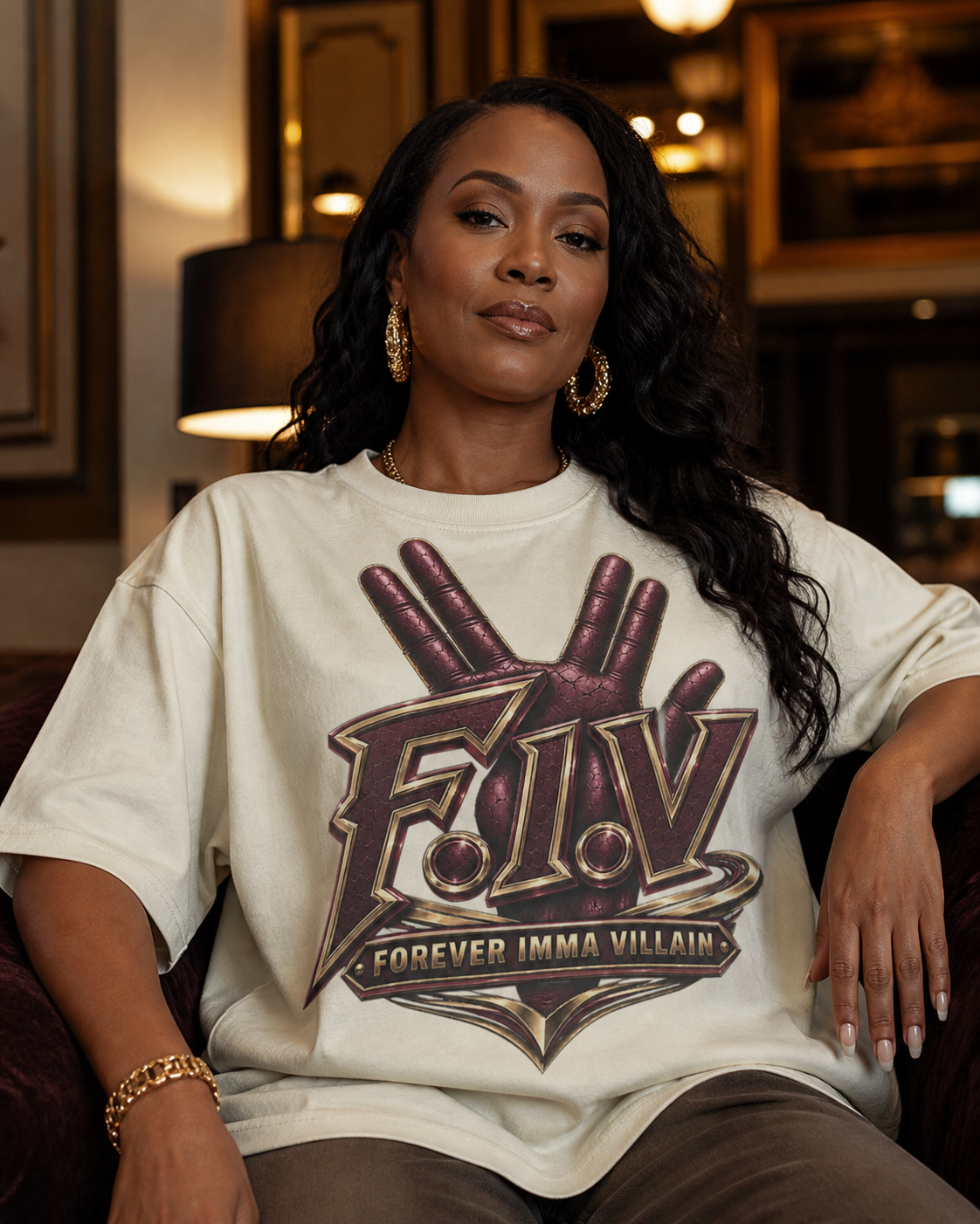 F.I.V. Burgundy Royalty Heavyweight Garment-Dyed Tee