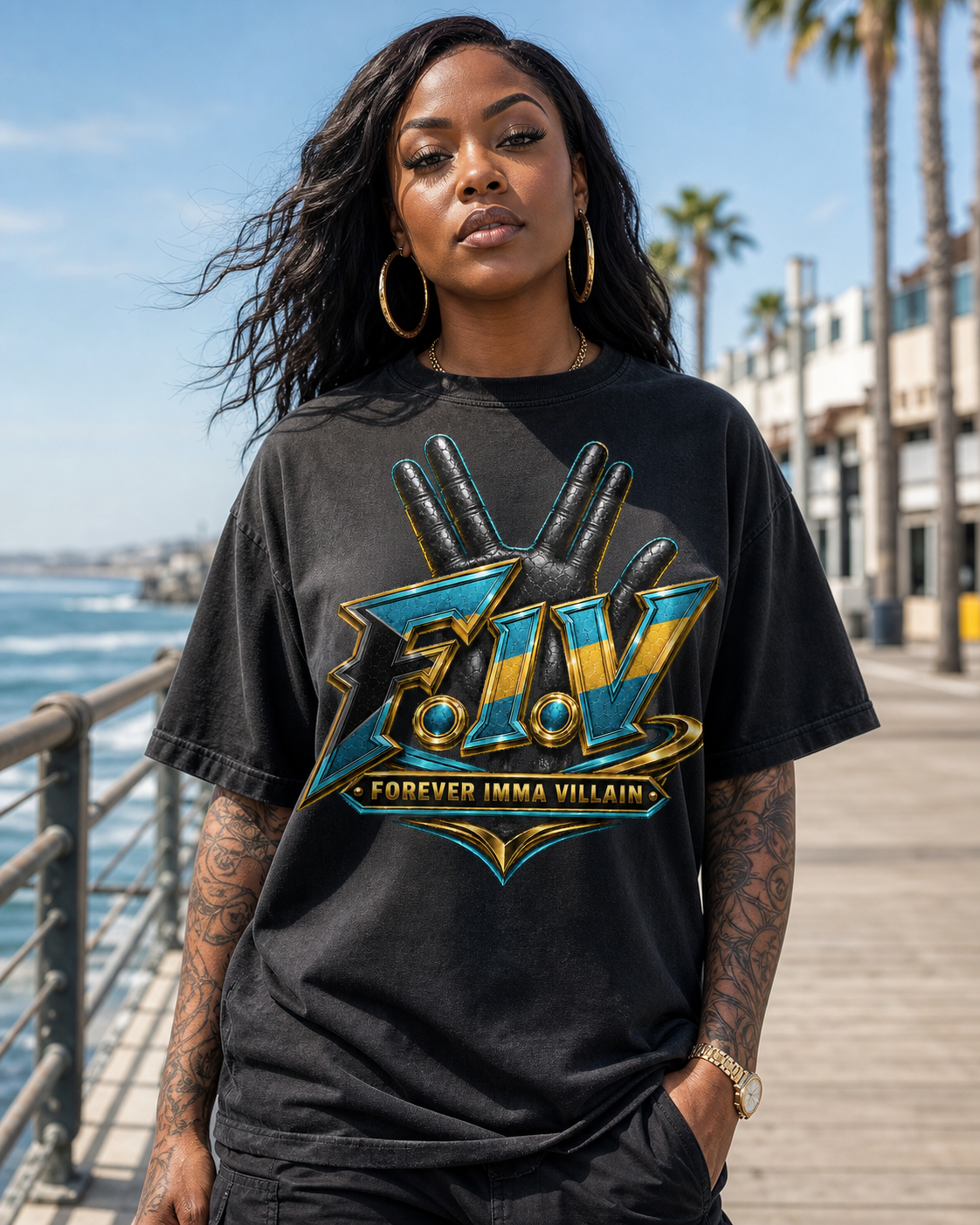 F.I.V. Island Gold Heavyweight Garment-Dyed Tee