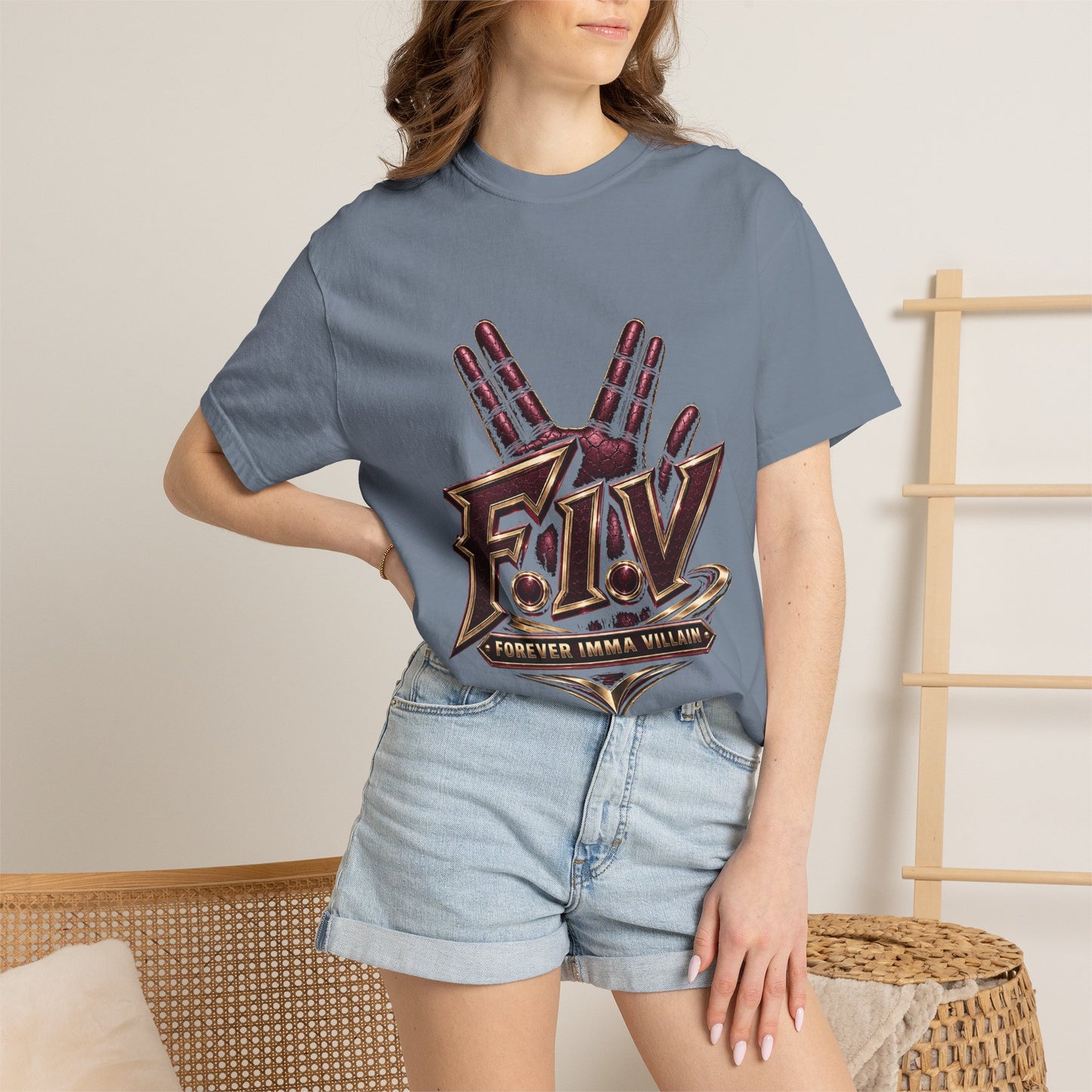 F.I.V. Burgundy Royalty Heavyweight Garment-Dyed Tee