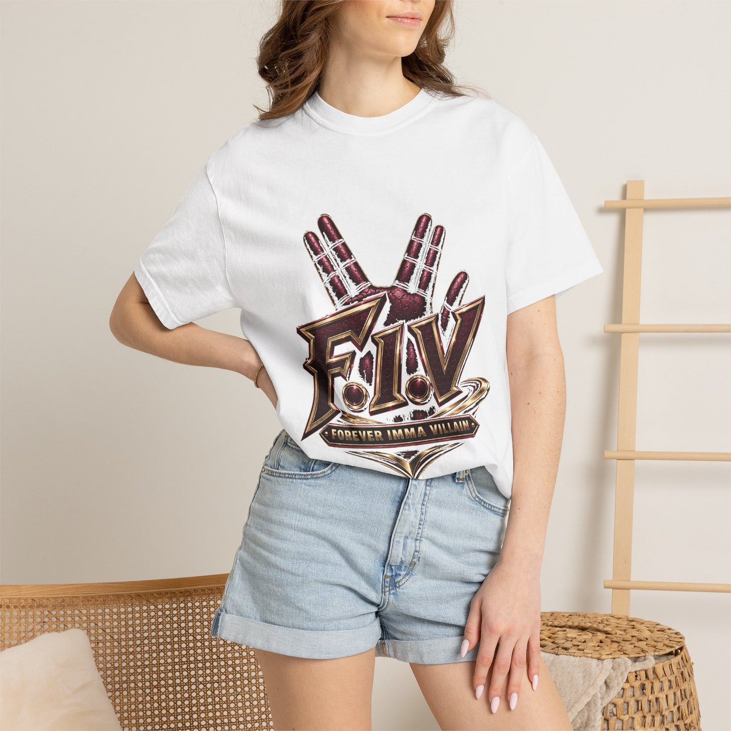 F.I.V. Burgundy Royalty Heavyweight Garment-Dyed Tee